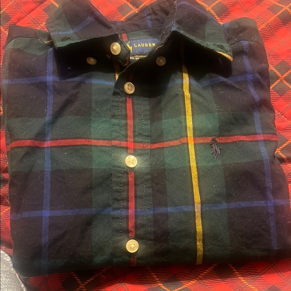 Polo by Ralph Lauren Black and Red Button Down Shirt